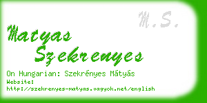 matyas szekrenyes business card